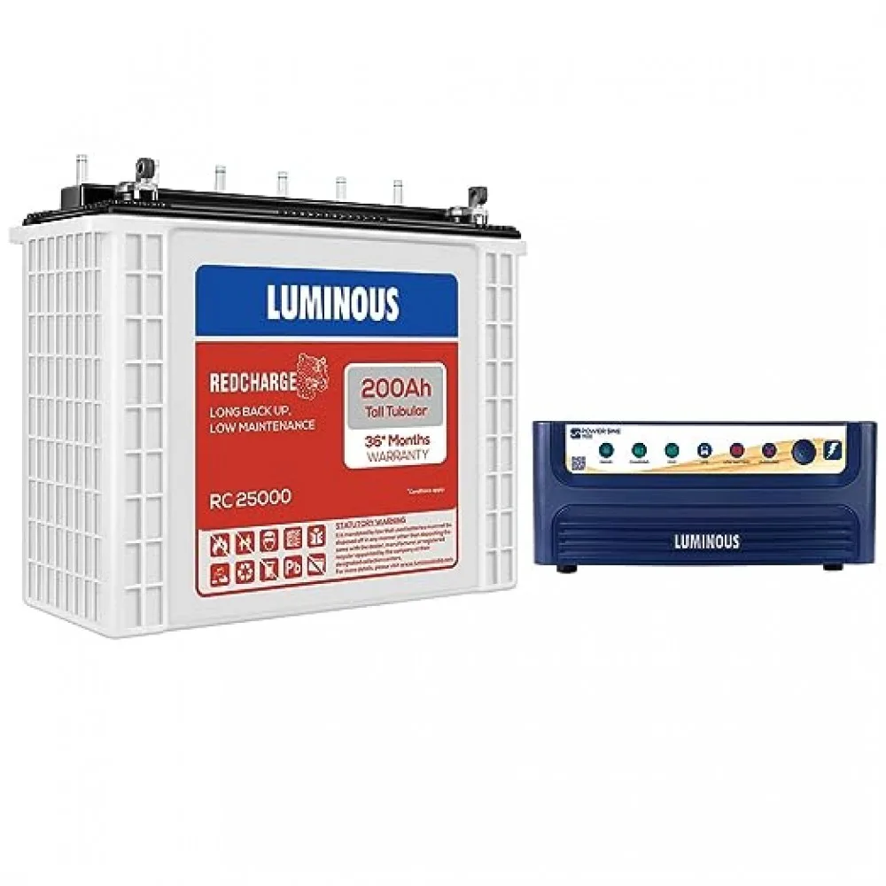 Luminous combo (PowerSine 1100 Pure sine wave Inverter + RC25000 - 200AH)