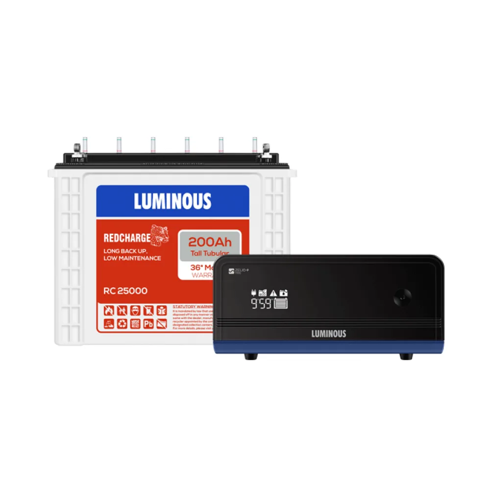 Luminous Combo (Zelio 1100 Pure sinewave Inverter + Luminous RC25000 200AH)