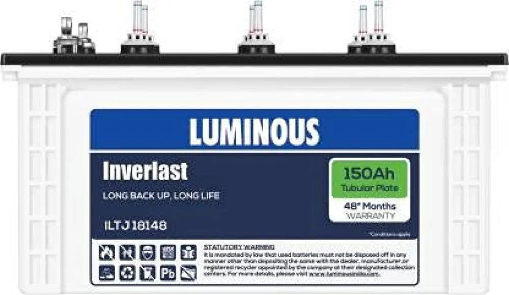 Luminous Inverlast ILTJ18148 (150AH) Tubular Jumbo Inverter battery