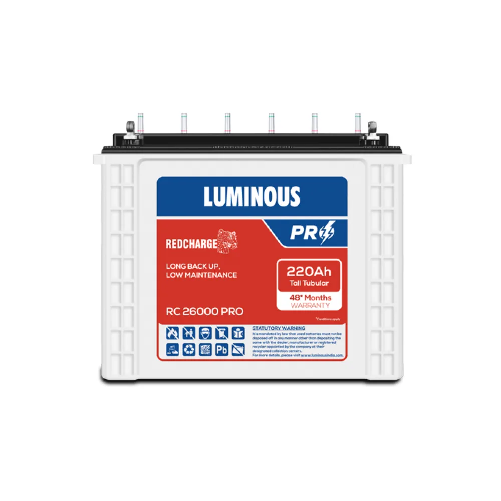 Luminous RC26000 PRO 220AH Tall Tubular Inverter Battery